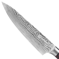 5.5 pouces professionnel damas motif couteau de Chef lame en acier inoxydable Pakka manche en bois finition brossée Style moderne