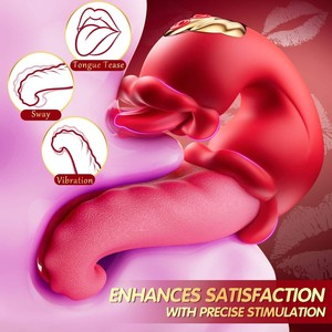 4 In 1 Thrusting lidah <span class=keywords><strong>Vibrator</strong></span> 10 bergetar mulut Licking klitoris <span class=keywords><strong>Vibrator</strong></span> mengisap klitoris Stimulator G Spot mainan seks dewasa - Product Image 5