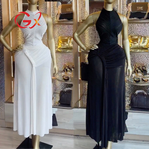 GX3599 <span class=keywords><strong>Abito</strong></span> Lungo Elegante da <span class=keywords><strong>Donna</strong></span> Senza Maniche con Design <span class=keywords><strong>Incrociato</strong></span>, Vestito Estivo Unico e Sexy per Feste - Product Image 1