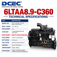 محرك ديزل DCEC Cum 6LTAA8.9 بقوة 360 حصان وسرعة 2200 دورة في الدقيقة طراز 6LTAA8.9-C360 لمحطات ضخ المياه وضواغط الهواء الثابتة بسعر المصنع