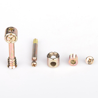 4 en 1 alliage de zinc mini fix cam ferrures de meubles boulon de connexion galvanisé