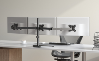 Support à trois moniteurs avec réglage en hauteur Bras de moniteur articulé pour le réglage de la position du moniteur