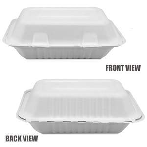 Disposable Compostable Biodegradable Bagasse Sugarcane Take Away Clamshell <strong>PET</strong> Bamboo Food Lids Parties Weddings Dinners - Product Image 6