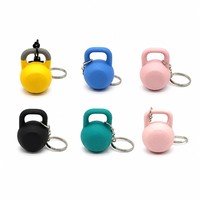 Mini Kettlebell Porte-clés en Silicone Doux au Toucher, Souvenir pour Amateurs de Fitness et Musculation, Accessoire de Sac Multicolore