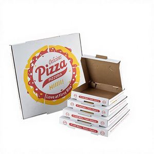 Caja de Pizza Plana de Papel Recubierto Ecológico Personalizada, Caja de Pizza de 9, 10 y 12 Pulgadas, Paquete Familiar, Envase Desechable para Alimentos - Product Image 2