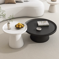 Table basse chic style crème, table d'appoint minimaliste en fer, ensemble de tables à thé pour salon B&B