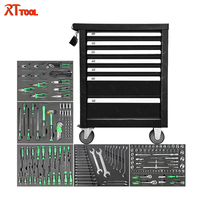 Chariot à outils d'atelier RTTOOL à 7 tiroirs avec outils, armoire à roulettes en métal, rangement multi-tiroirs pour mécaniciens