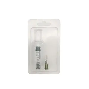 Seringa de vidro borosilicado de 1ml, embalagem com 14g agulhas de ponta de brilho