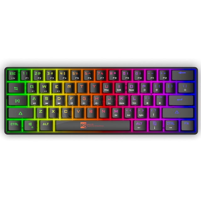 Factory Price New 61 Keys Mini USB RGB Mechanical Keyboard With Type-c Interface Accept Customized Logo