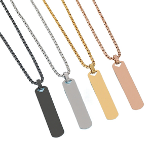 개인 맞춤 펜던트 목걸이 스테인리스 스틸 레이저 각인용 블랭크 PVD 골드 방수 주얼리 - Product Image 1