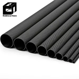 3k全碳纤维管光泽12毫米T300碳纤维管材料预浸料定制管碳