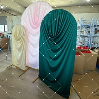 Housse d'arche personnalisée en soie de lait Muwei, tissu de fond d'arche drapé pour la décoration de mariage