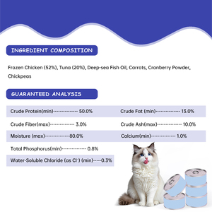 Comida Húmeda para Gatos OEM 85g, Alimento Completo en Lata (Pollo y Atún), Rico en Proteínas, Salud Digestiva, Alto Contenido de Carne, Sin Granos - Product Image 3