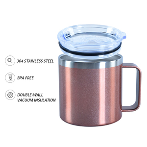 Fabrika yalıtımlı paslanmaz çelik seyahat kupası özel Logo kahve kupa bira ve kahve bardağı için özel toz kaplı - Product Image 3