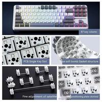 Keyboard Mekanik Ergonomis AULA F87 PRO Plastik BT 87 Tombol RGB Backlit Nirkabel Tombol Dapat Disesuaikan Gaming Mengetik Desktop