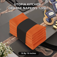 Serviettes en tissu carrées orange pour la cuisine, absorbantes, en mélange de coton, lavables et réutilisables pour restaurant, mariage