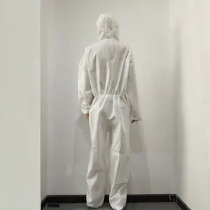 Disposable Jumpsuit Coverall Safety PPES Bio Hazard 63G Suit PP PE Overall Work No Hood Non Woven SMS 50 Gsm Coverall Overall
