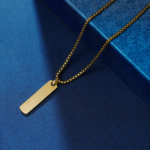 Hip Hop Sweater <strong>Chain</strong> Non Tarnish Engravable Stainless Steel Necklace Gold <strong>Silver</strong> Black <strong>Long</strong> Pendant DIY Necklace Gifts for Men - Product Image 3