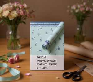 Carta da regalo coreana 57x57 cm con motivo floreale per regali e artigianato - Product Image 2