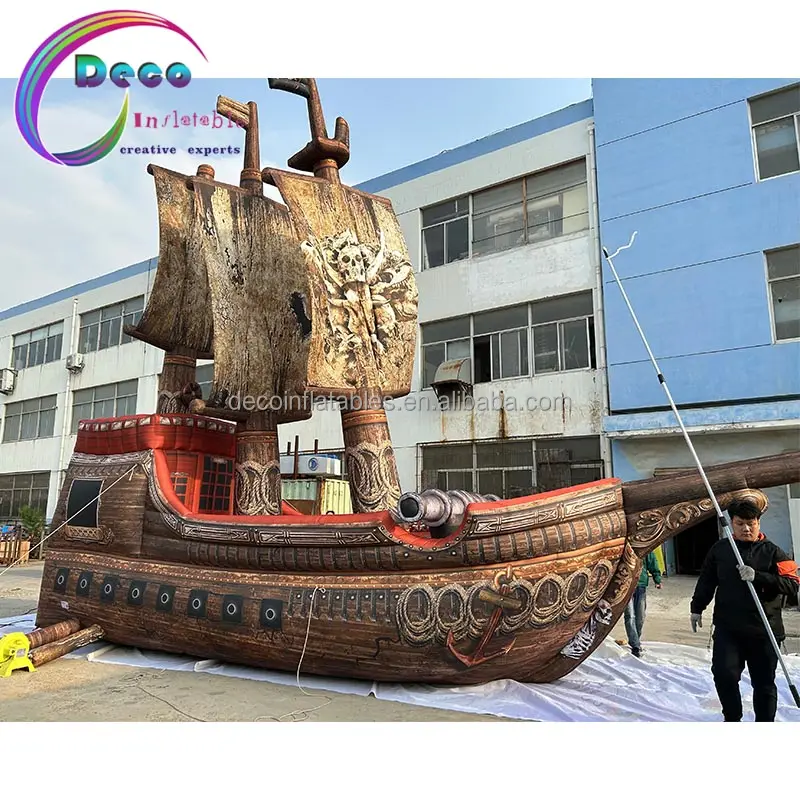 Opblaasbare Product Opblaasbare Cartoon Model Opblaasbare Piratenschip Met Zeil