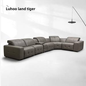 Juego de sofá funcional eléctrico de esquina plana grande de estilo italiano sofá de cine en casa de cuero genuino para sala de estar Villa - Product Image 4