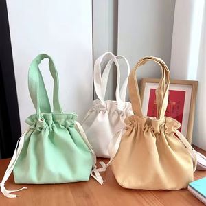 Custom Logo Portable Large Capacity Solid Color Zipper Closure Letter Pattern Long Handle <b>Medium</b> <b>Size</b> Canvas Tote <b>Bag</b> Wholesale - Product Image 1