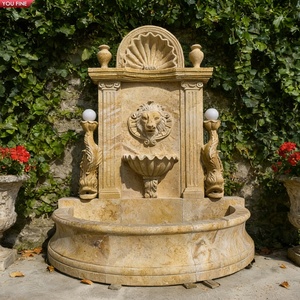 YOUFINE <span class=keywords><strong>Fontana</strong></span> a Muro in Travertino Antico con Testa di Leone Intagliata a Mano, <span class=keywords><strong>Fontana</strong></span> in Pietra per Decorazione di Cortili, Ville e Giardini - Product Image 2