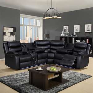 Juego de Sofás Reclinables Seccionales de Esquina de Diseño Moderno Personalizado de Venta Directa de Fábrica Sillas Reclinables Tapizadas en Tela al por Mayor 7008 - Product Image 4