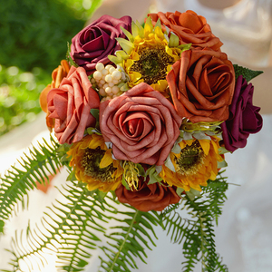 Nuove uscite Burgundy & Mignolo di Cedro dreamy chic Francese da sposa fiori fatti a mano - Product Image 3