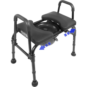 KMINA K30029 Siège de toilette surélevé, chaise de toilette avec siège réglable (3 en 1) pour adultes, noir - Product Image 1