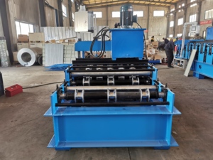 Fliesen Maschinen hersteller Rolle Ehemalige gerippte Aluminium dach Crimpen Fliesen für Farbe Stahl Metall bogen Dach platte Kurven maschine - Product Image 4