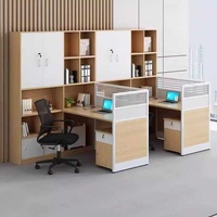 BGZ-231X Ensemble bureau et chaise de direction avec armoire haute, poste de travail minimaliste en bois moderne avec écran, table de direction