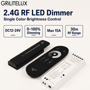 Control Remoto Táctil LED S122-DH DC12-24V Máx. 15A Alcance RF 30m Modos DIM CCT RGB RGBW para Instalación en Muebles - Product Image 2