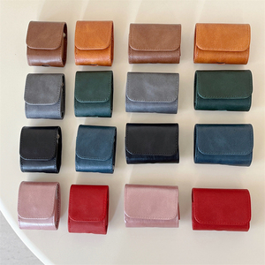 Étui en cuir PU de style professionnel pour Apple <span class=keywords><strong>Airpods</strong></span> 1 2 3 4 Pro 2, housse pour écouteurs sans fil, sac de charge, cordon de suspension - Product Image 5