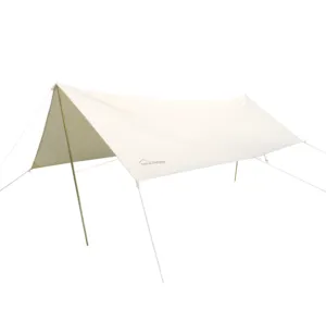 丹谢尔户外米色3 * 4m牛津遮阳棚防水遮阳篷防水布，带杆，用于铃铛帐篷