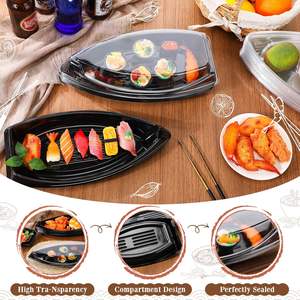 Barquitos de Sushi Desechables con Tapa, Bandeja de Sushi, Contenedor de Alimentos para Llevar, Bandeja de Empaque, Contenedores - Product Image 4