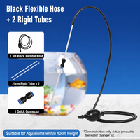 Mini pompe à eau pour aquarium, mini changeur d'eau, nettoyeur de fond manuel pour Betta, outil d'aspiration des excréments de tortue, boîte en acier inoxydable 304