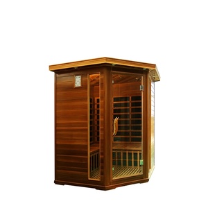 Sauna à infrarouges, <span class=keywords><strong>grand</strong></span> cabine de sauna rouge à angle de <span class=keywords><strong>cèdre</strong></span> rouge - Product Image 1