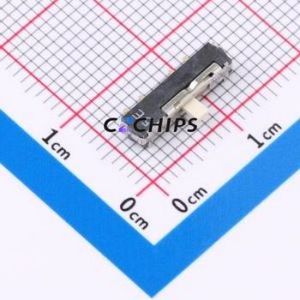 CSS-1310TB Slide Switch Switch Single Pole Three Throw Rectangle Pin Header Solder Tab Vertical Mount - Product Image 1