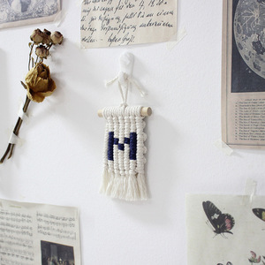 Kit de Macramé para Principiantes, Estilo Boho, Mini Colgante de Letra, Juego de Bricolaje con Cordón de Poliéster y Guía Paso a Paso, Accesorio para Coche y Bolso - Product Image 3