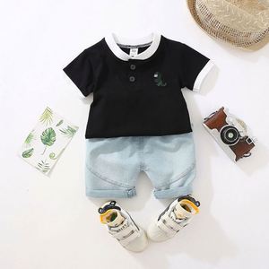 Ensembles de vêtements en coton à imprimé dinosaure rayé pour garçons, nouveaux vêtements pour tout-petits, style décontracté, costumes pour petits garçons de 0 à 4 ans - Product Image 5