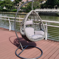Chaise balançoire de patio intérieure et extérieure en rotin suspendu chaise œuf balançoire avec support meubles de jardin