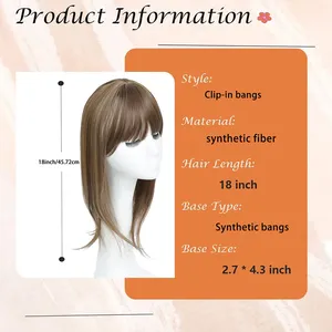 [Bloc de perruque lisse de 22 pouces] Élégant bloc de perruque synthétique lisse pour femme de 22 pouces, fibre haute température, brun clair à noir - Product Image 3