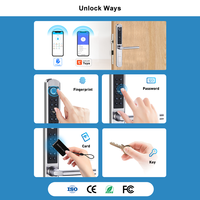Cerradura Inteligente Electrónica Digital Ultrafina con Código Físico y Botón, Impermeable, TTLock, App Tuya, para Puertas de Aluminio y Madera de Perfil Estrecho