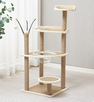 Griffoir et plateforme d'escalade pour chat en tissu à quatre niveaux avec capsule spatiale Catball – Fournitures pour chats