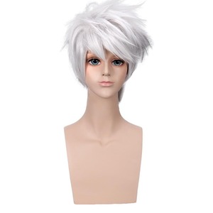 Pelucas de <span class=keywords><strong>Cosplay</strong></span> Ainizi al por Mayor, Color Blanco Plateado, <span class=keywords><strong>Kakashi</strong></span>, Alta Calidad, Precio Económico, 13 Pulgadas, Cortas, Sedosas y Lisas, para Fiestas - Product Image 1