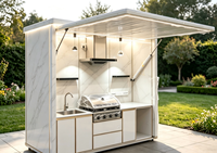 Module de cuisine extérieure préfabriqué haute résistance, écologique, personnalisable, avec structure en acier, installation rapide, nettoyage facile, ignifuge