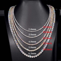 Collier chaîne cubaine en moissanite VVS 3MM 4MM 5MM en argent sterling 925 sans nickel et sans plomb, livraison directe depuis les États-Unis