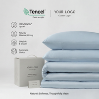 Ensemble de literie de luxe personnalisé en Tencel Lyocell 4 pièces, anti-rides, hypoallergénique, ensemble de draps rafraîchissants pour l'été