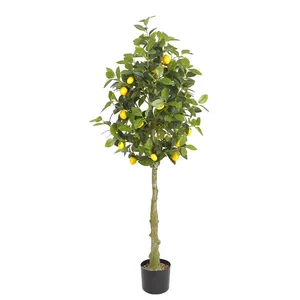 1.5m altura realista Ariificial limão árvore em pote para coffee shop árvores frutíferas realistas decorativas